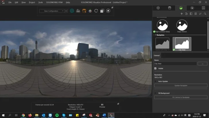 Customize Background for SOLIDWORKS Visualize