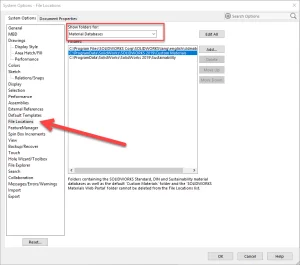 SOLIDWORKS 2019 – Sheet Metal Materials