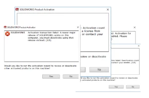 Activation error message, standalone license