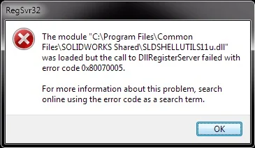 Registering a DLL in SOLIDWORKS