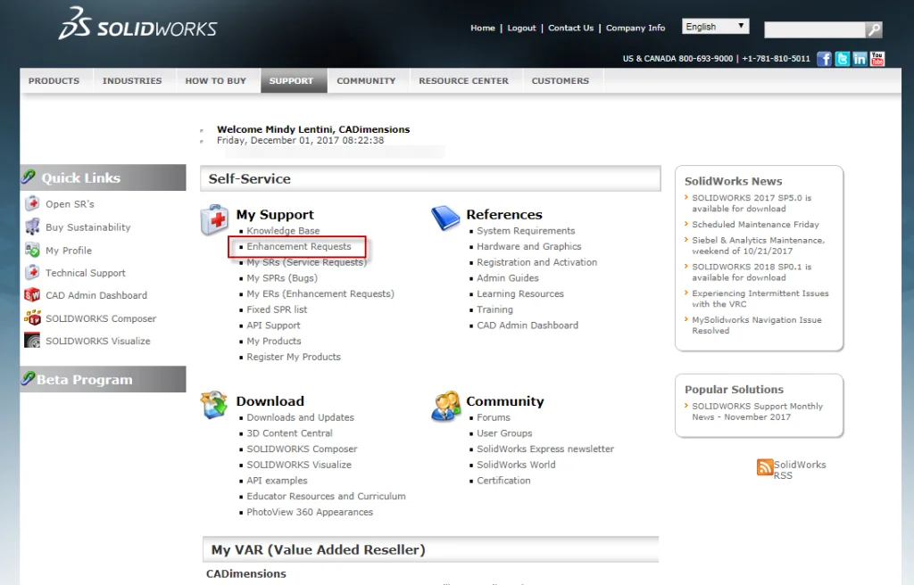 How to Submit an Enhancement Request