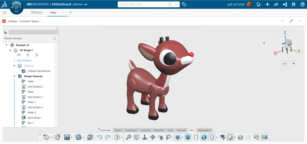 3D Sculpting a Favorite Character: Designing Rudolph on the 3DEXPERIENCE Platform