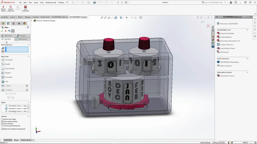 Perpetual Flip Calendar: SOLIDWORKS Tutorial
