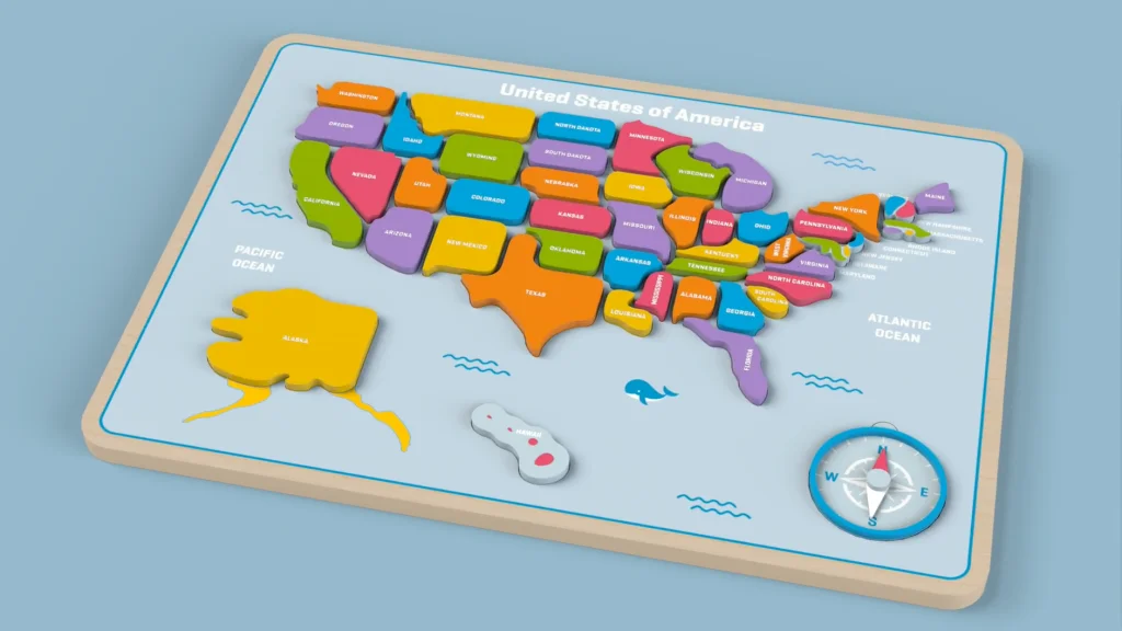 USA Map Puzzle: SOLIDWORKS Tutorial