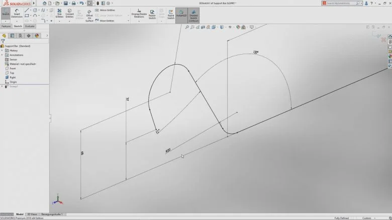 An Option to Reverse Arc and Spline Tangency is Now Available with SOLIDWORKS 2018