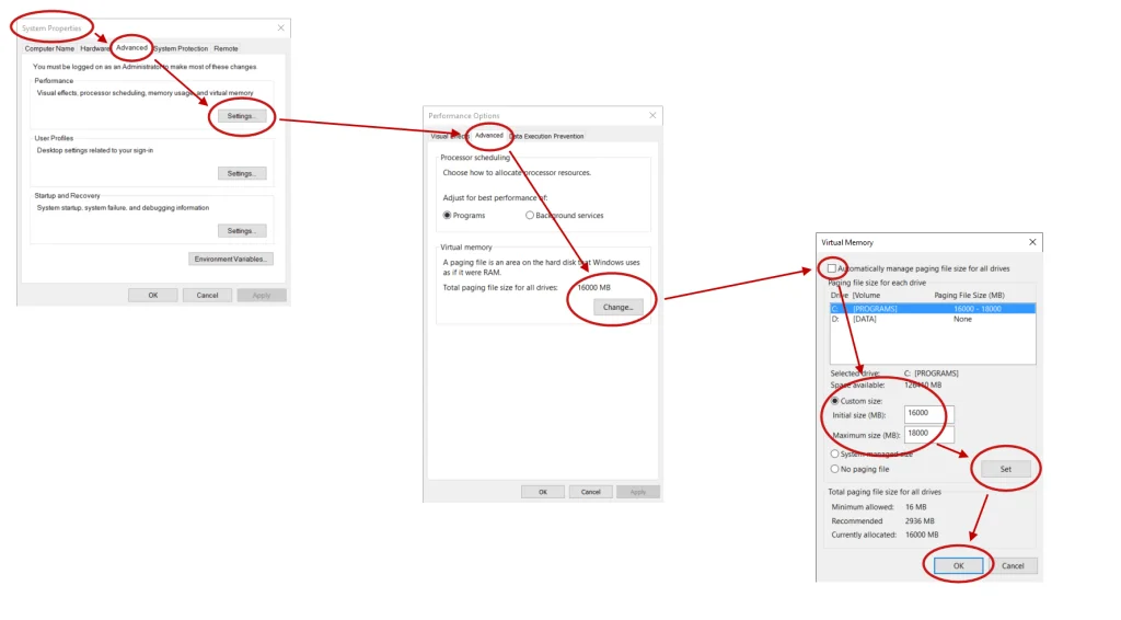 Adjusting Virtual Memory (Windows Pagefile) for increased SOLIDWORKS Performance