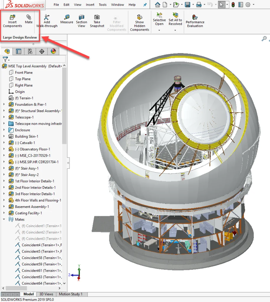 Speed up Assemblies using SOLIDWORKS Large Design Review Mode