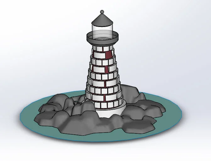 SOLIDWORKS Part Reviewer: Variable Pattern Rocky Lighthouse