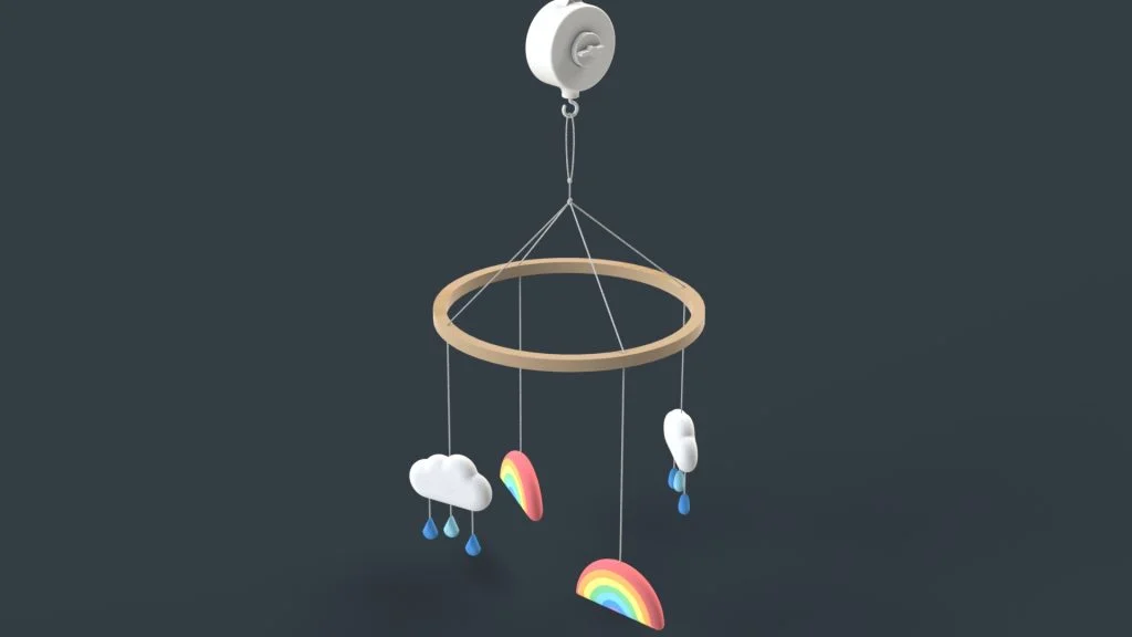 Rainbow Cloud Baby Mobile Tutorial – Part 2
