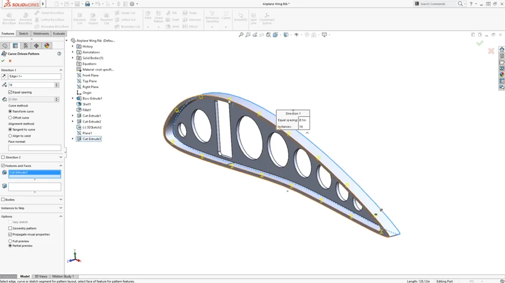 SOLIDWORKS Tech Tip: Utilizing Curve Driven Patterns