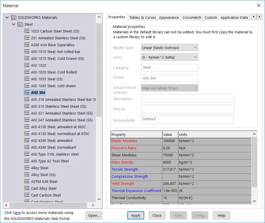 Use Your Own Materials in SOLIDWORKS Simulation