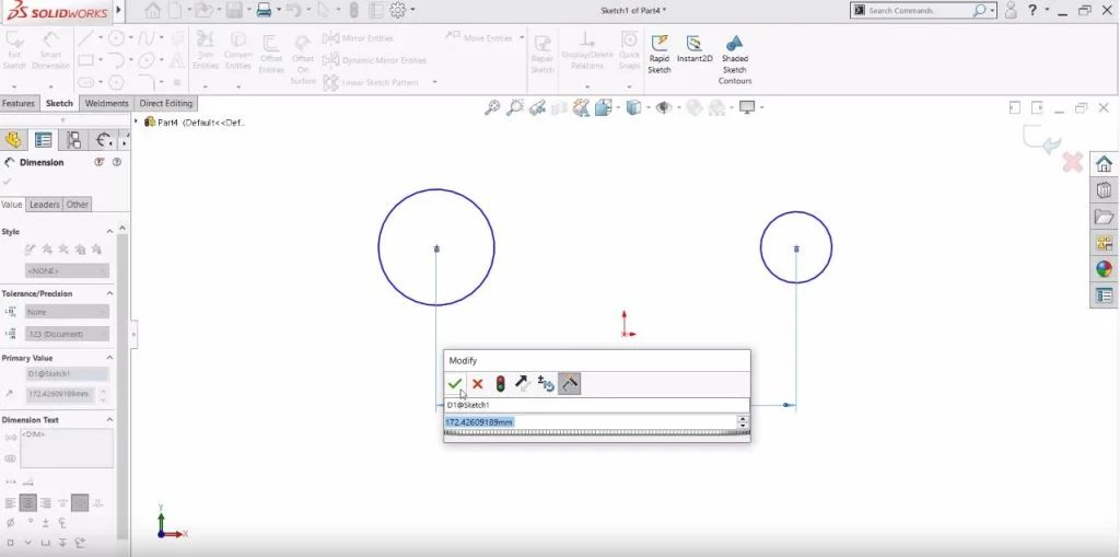 Using SOLIDWORKS’ Smart Dimension Tool When Sketching Arcs & Circles
