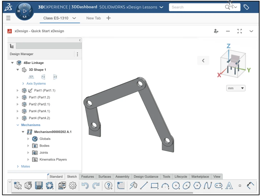 SOLIDWORKS xDesign Lesson #8: 4Bar Linkage with Kinematics