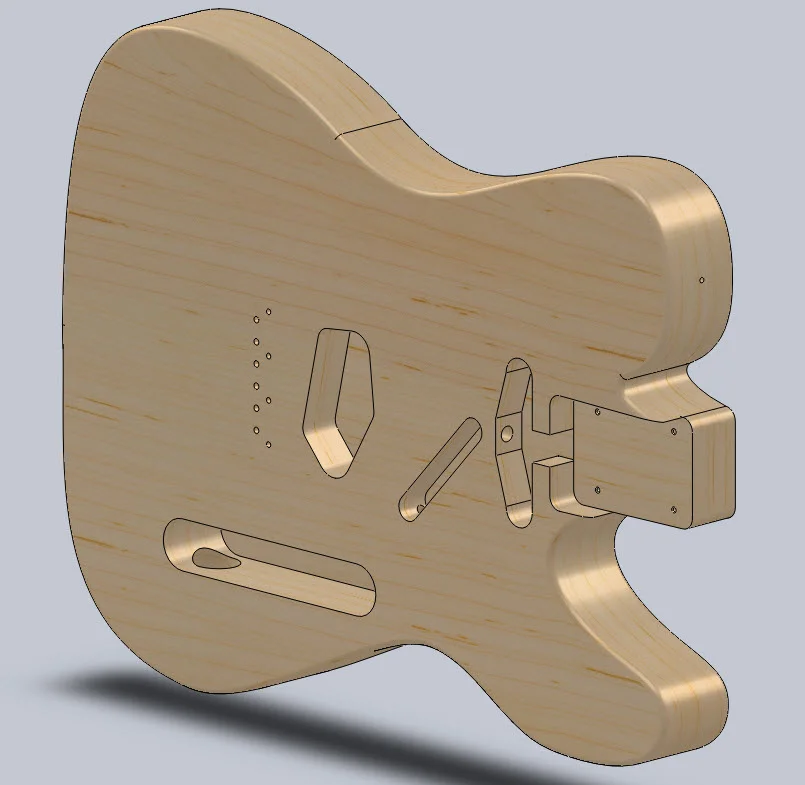 Telecaster Guitar Body in SolidWorks