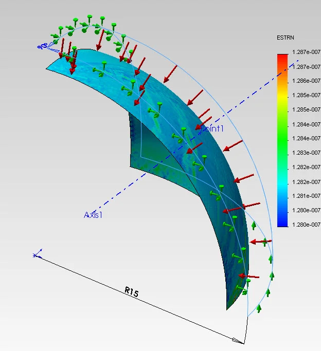 FEA Tutorial: NAFEMS Benchmark Hemisphere Under External Pressure