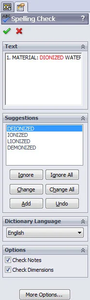 Customizing SolidWorks Spell Checker