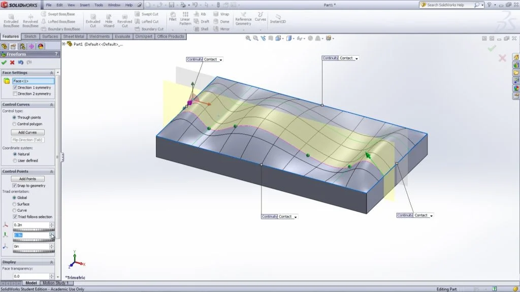 SolidWorks Freeform Feature