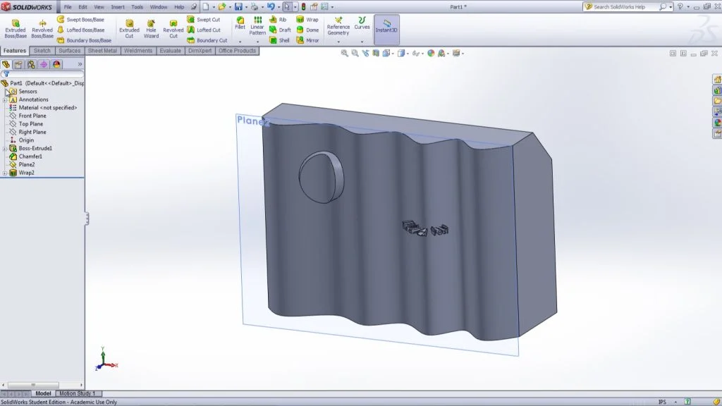 SolidWorks Wrap Feature