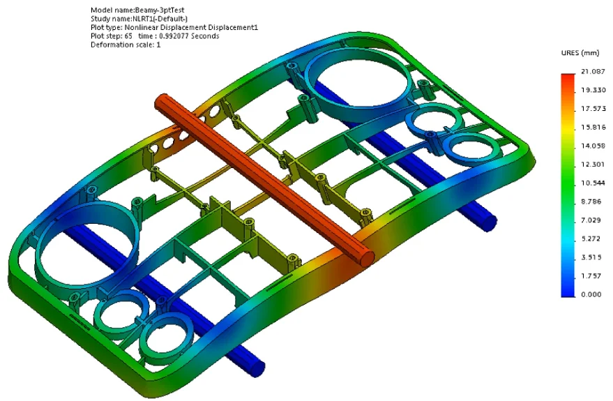 Solving Beamy – Three-Point Bending Test with SOLIDWORKS Simulation