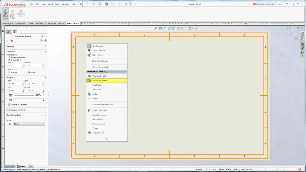 Sneak Peek 2016: Sheet Format Automatic Borders