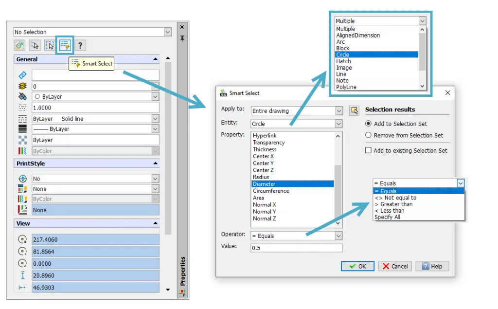 Select Smarter and Faster! DraftSight Smart Select - Blog Solidworks
