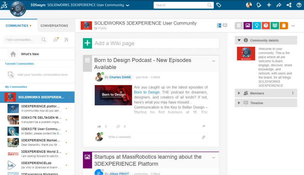 Join the Community. Join the Conversation. The SOLIDWORKS 3DEXPERIENCE User Community