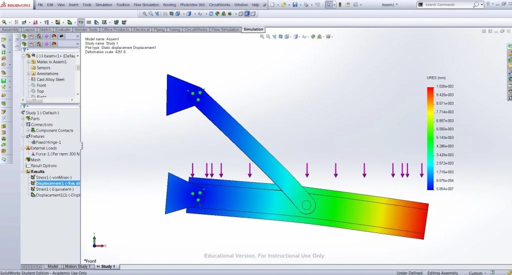 Use Solidworks in Stress Analysis – Measure Stresses, Strains and Displacements