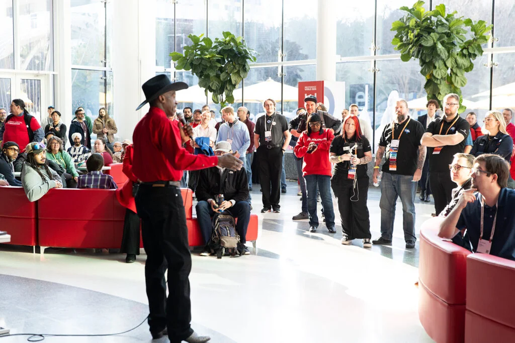 Group of SOLIDWORKS users gathered at <strong>3D</strong>EXPERIENCE World 2026