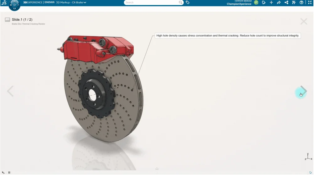 Generate Issue feature located in 3D Markup and defined the problem