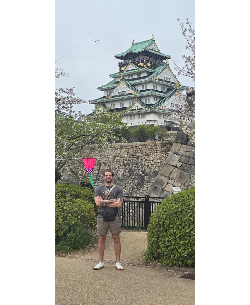 Jeff at Osaka Castle in Japan in 2025.