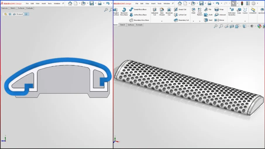 3D models of the honeycomb keyboard wrist rest.