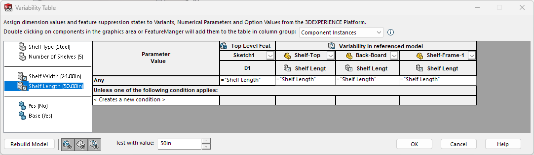 shelf length