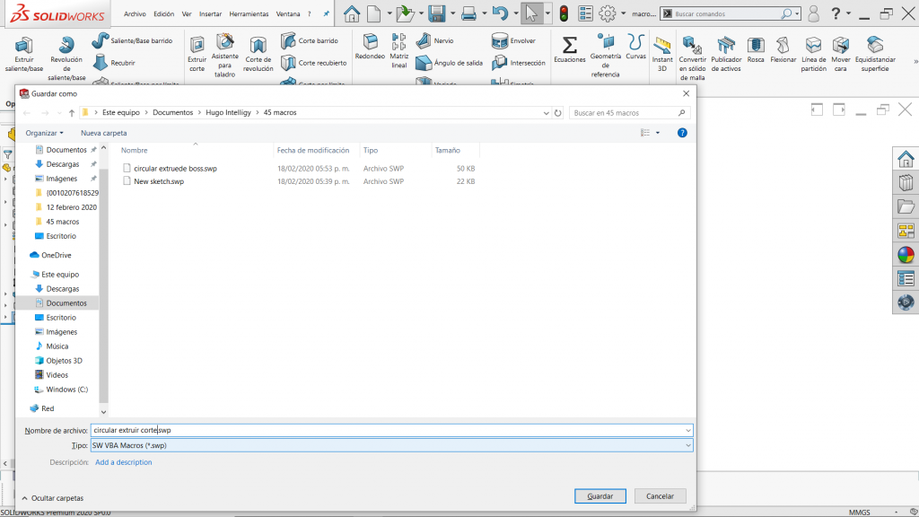Creando una macro en SOLIDWORKS - SOLIDWORKS CAD 3D