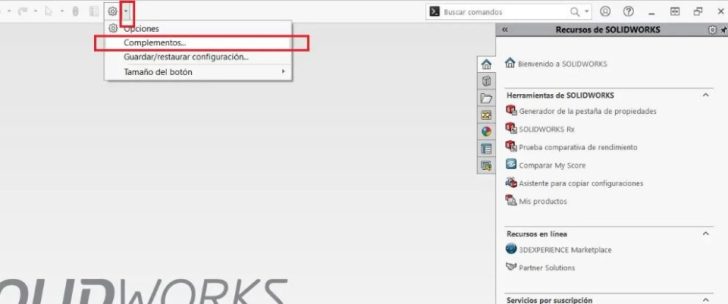 Guía de activación de complementos en SOLIDWORKS paso a paso
