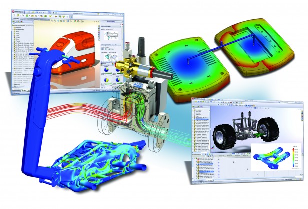 SOLIDWORKS Simulation uses the assembly mates along with part contacts and a robust physics-based solver to accurately determine the physical movements of an assembly under load