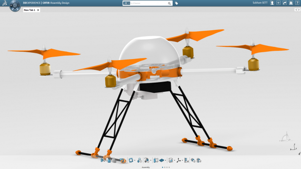 Final quadcopter design in the 3DEXPERIENCE Platform