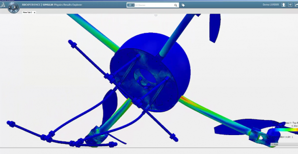 Stress contours during a virtual crash analysis