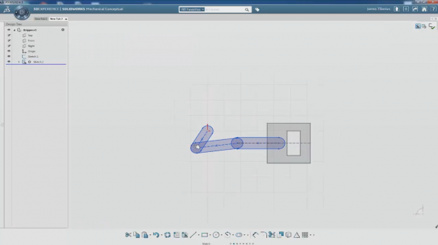 Sketch Mechanism in SOLIDWORKS Mechanical Conceptual 