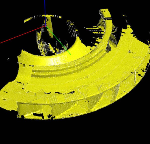 Example of what your scanned file might look like after bringing into SOLIDWORKS.