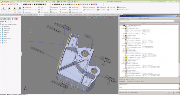 Automatic CMM programming accordingly SOLIDWORKS MBD model and PMI 