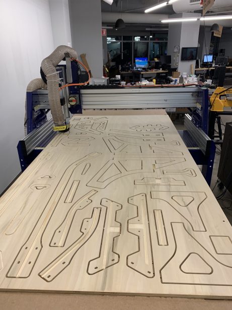 The parts for the frame on the ShopBot