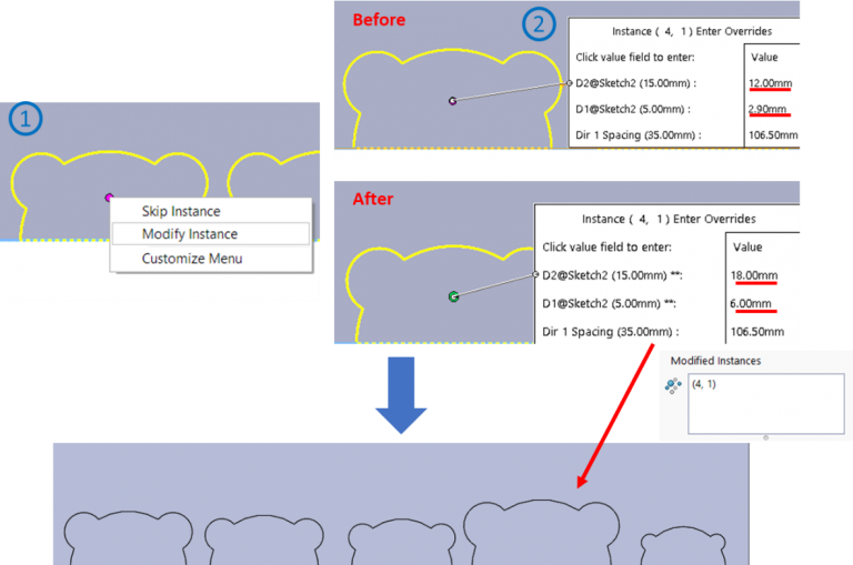 Instances To Vary Option In Pattern Feature