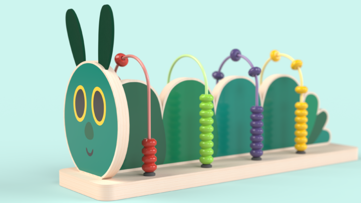 Caterpillar Abacus featuring Patterns: SOLIDWORKS Tutorial
