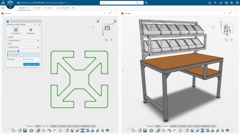 Der Structure Section Manager hilft Ihnen bei der Erstellung einer Skizze oder eines Entwurfs Ihrer Struktur und Sie können diese auswählen, um die Geometrie automatisch zu erstellen.