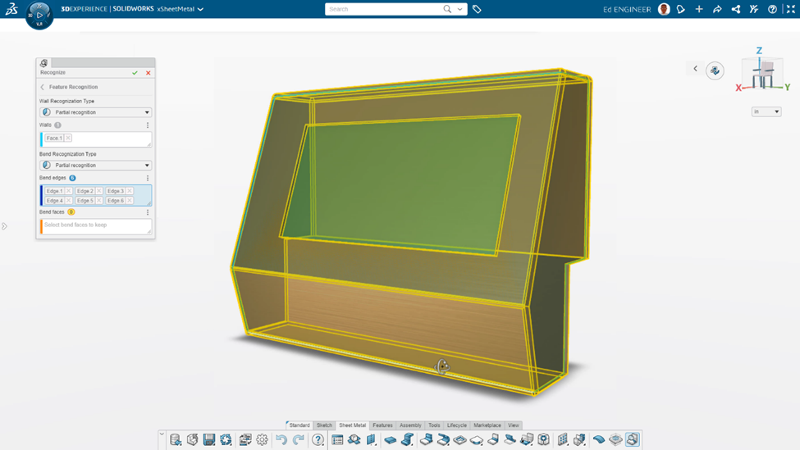 Erstellen Sie komplexe Blechgeometrien mit konventionellen Workflows in 3D SheetMetal Creator.