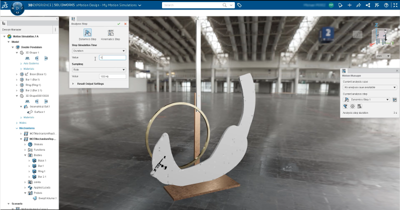 3DEXPERIENCE SOLIDWORKS xMotion Design: Das Swept Volume Tool hilft Ihnen, das Volumen eines Bauteils zu visualisieren, um sicherzustellen, dass Sie genügend internes Volumen haben, damit sich die Bateile bewegen können.